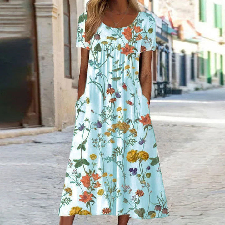 Casual Boho Floral Midi-jurk