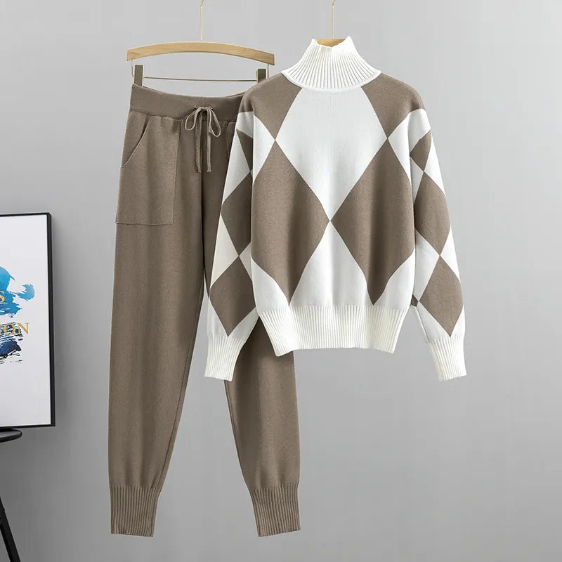 Stijlvolle Ribgebreide Matching Set