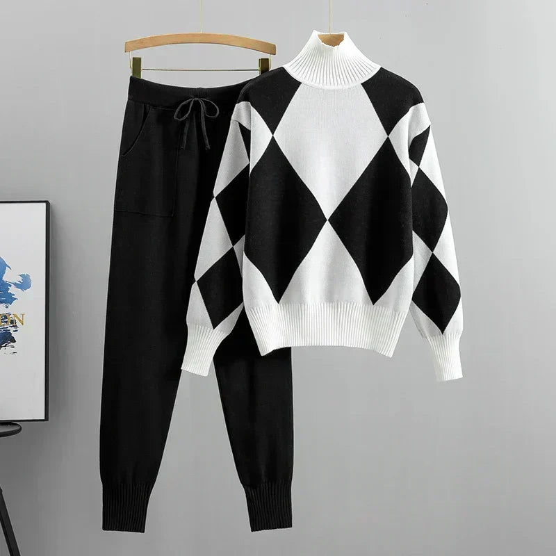 Stijlvolle Ribgebreide Matching Set