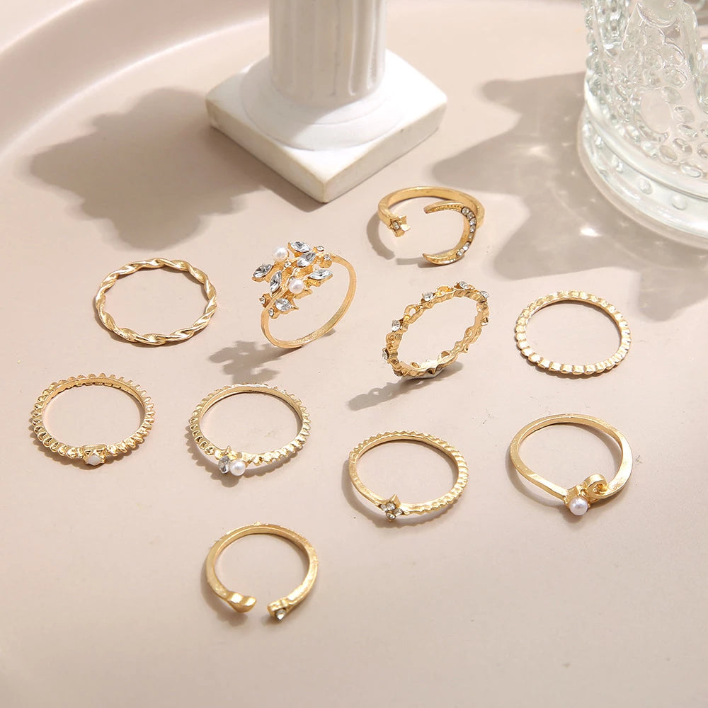 Bohemian Zilveren & Gouden Ringenset