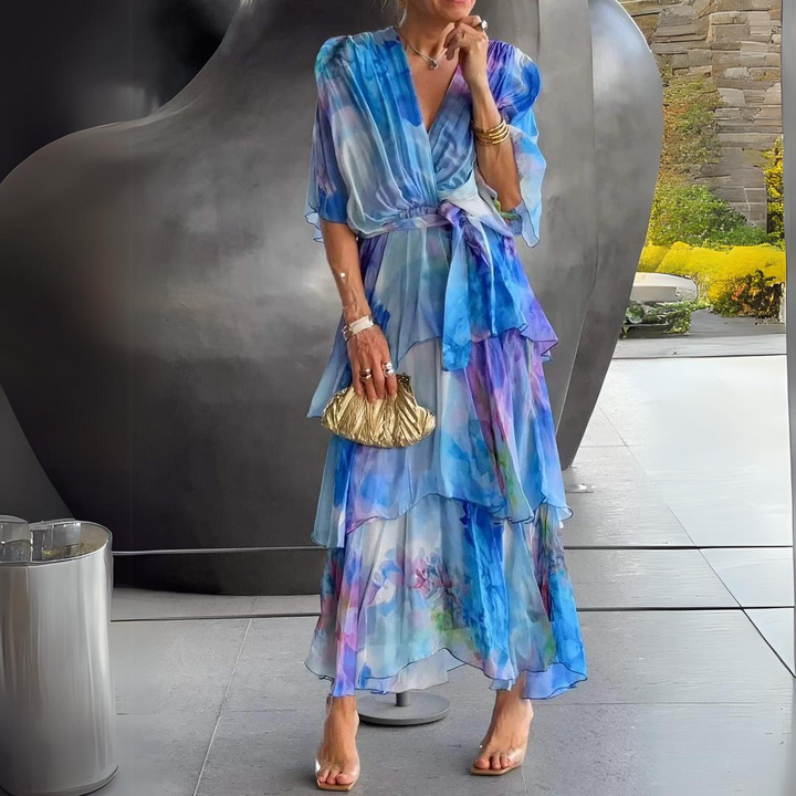 Glamoureuze V-hals Maxi-jurk voor Dames
