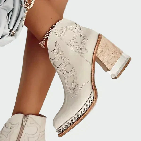Elegante Geborduurde Leren Laarzen