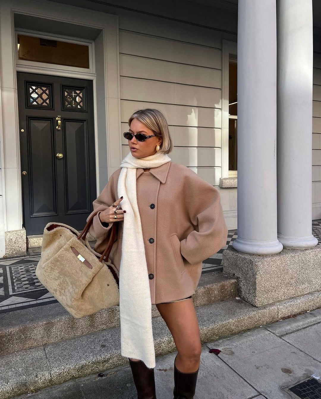 Chic Oversized Wool Jacket Dames