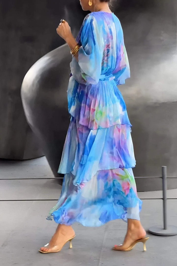 Glamoureuze V-hals Maxi-jurk voor Dames