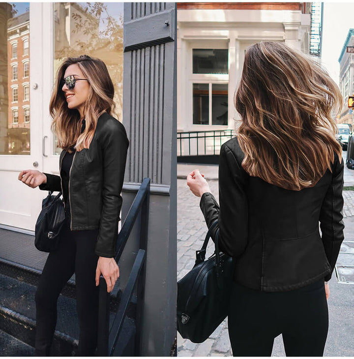 Elegant Leren Jas met Custom Fit Gevoel
