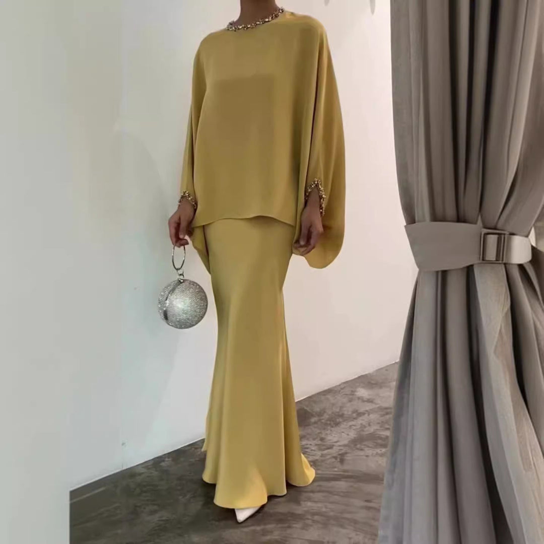 Two-Piece Pearl vloerlange jurk