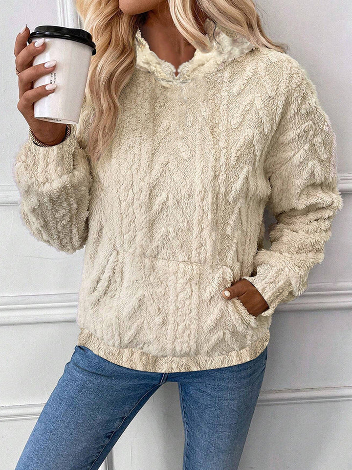 Loose Plush Sweatshirt met capuchon voor dames