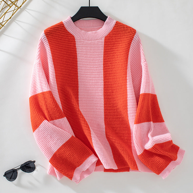 Dames Loose Round Neck gebreide trui
