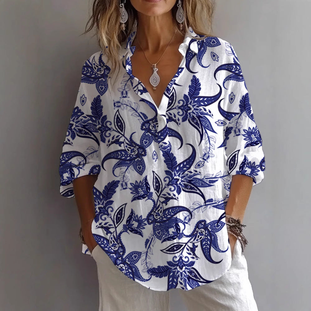 Printed Top with Airy Loose Design