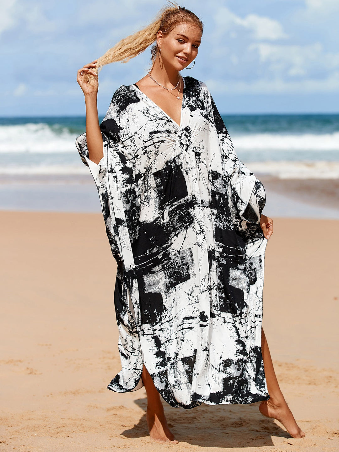 Vrouwelijke Wrap Dress in Whisper Fade Tones