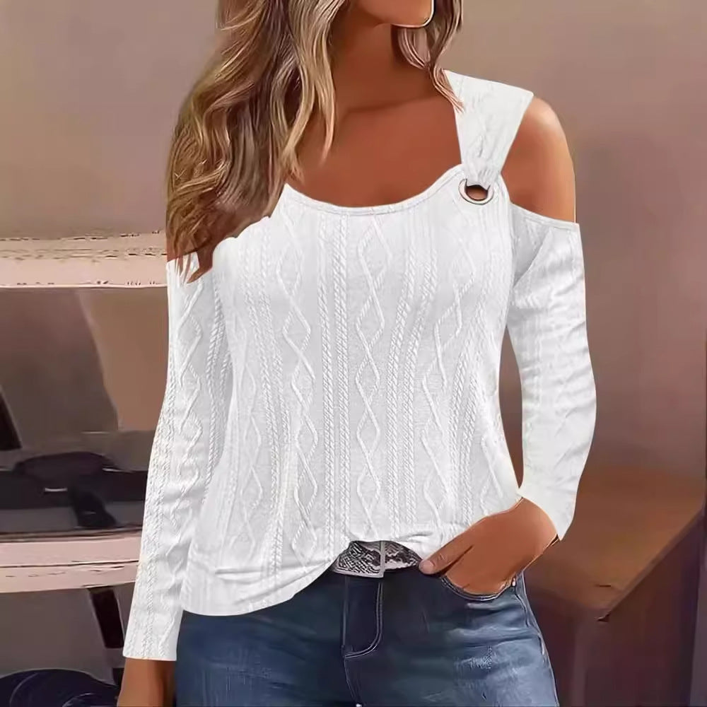 Stijlvolle top met lange mouwen en knoopdetails