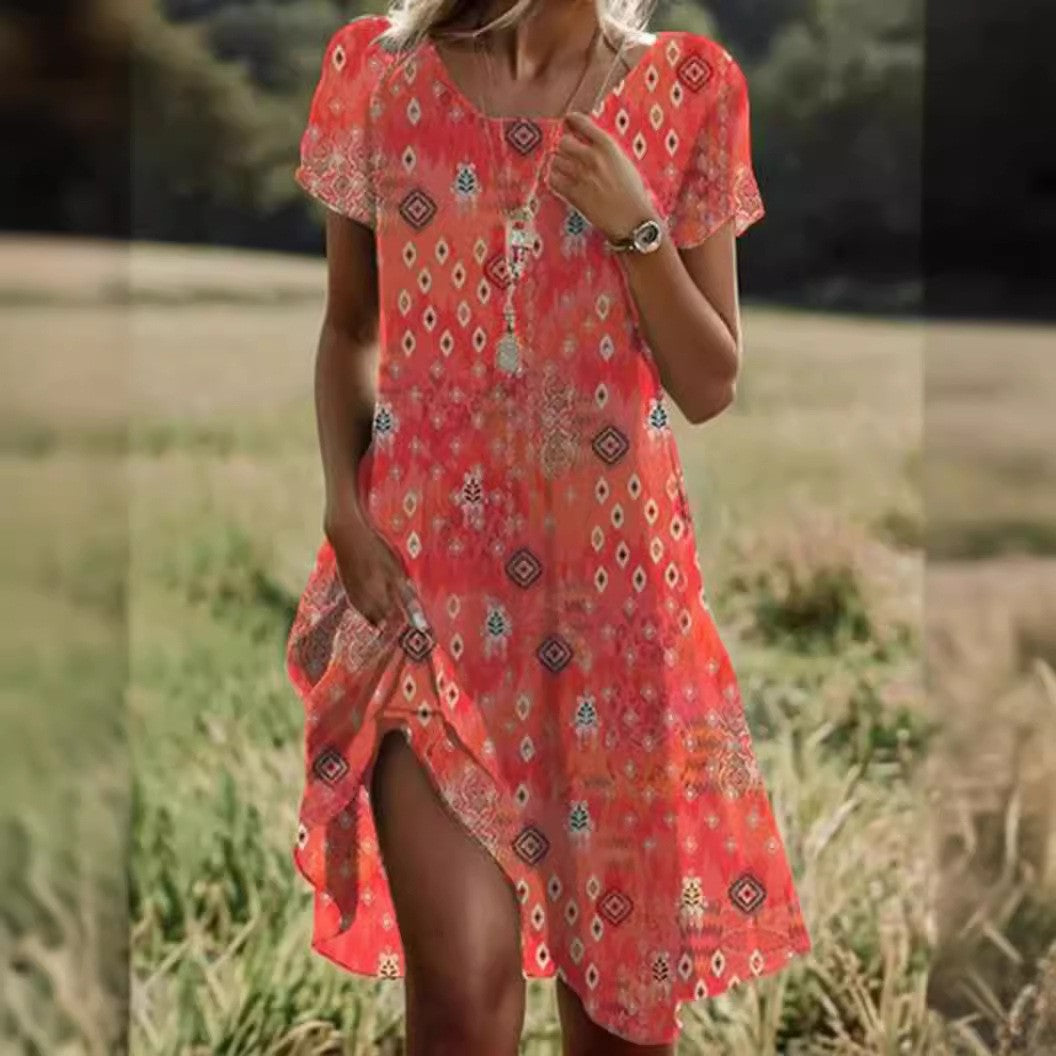 Artistieke Bohemian Midi-jurk