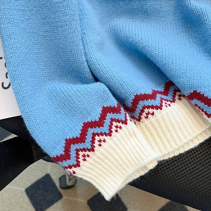 Gebreide pullover trui met Nordic Pattern