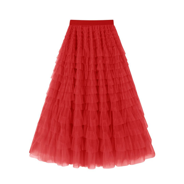 Flowy Gelaagde Mesh Midi Rok