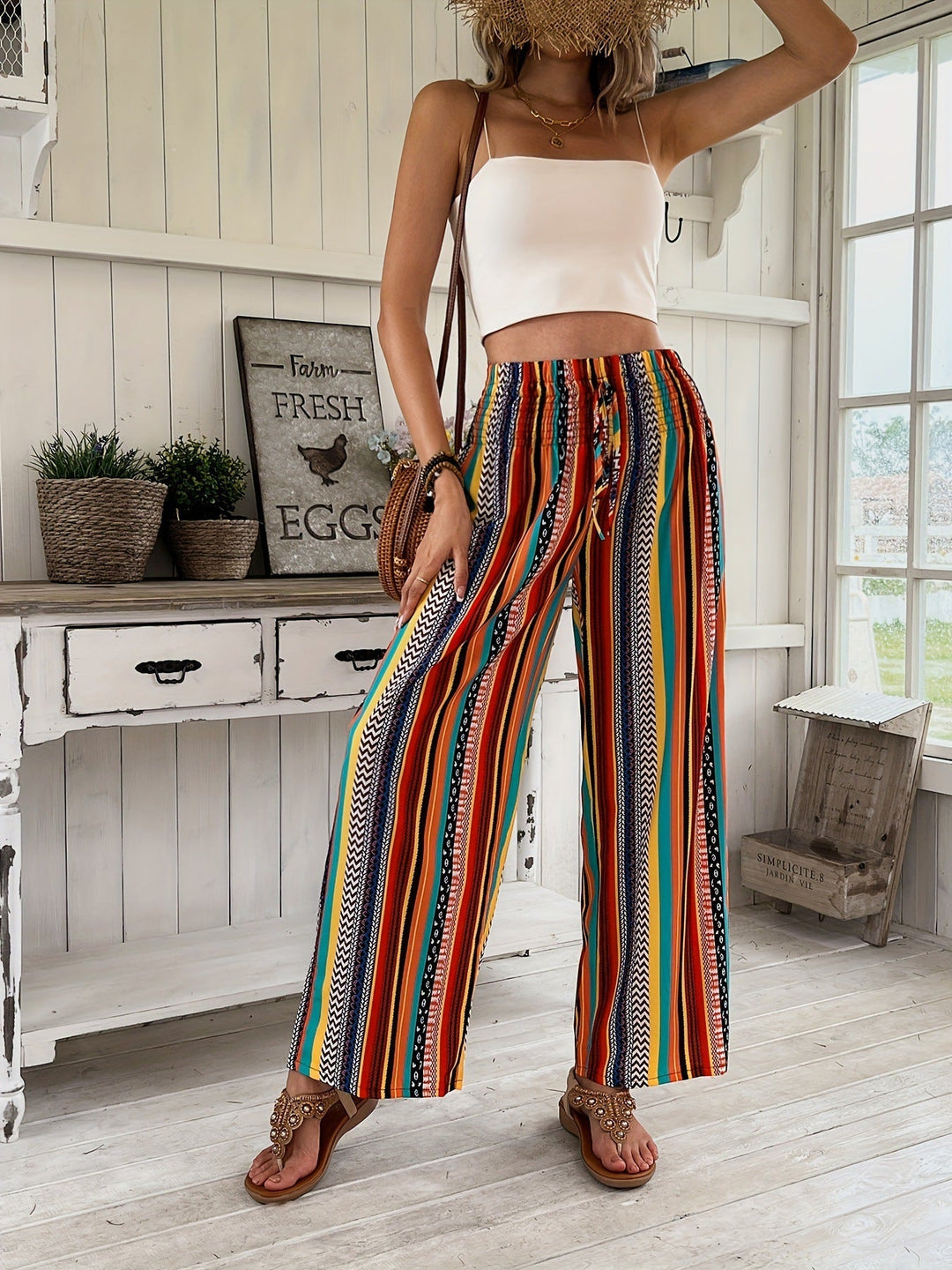 Casual Broek met Streepprint