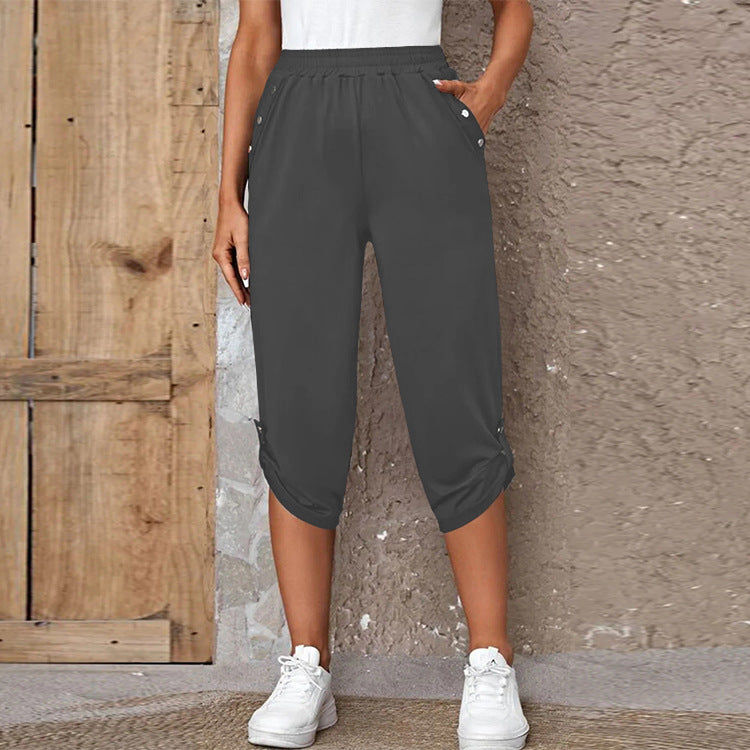Fashion Casual Elastische Zevenpuntsbroek