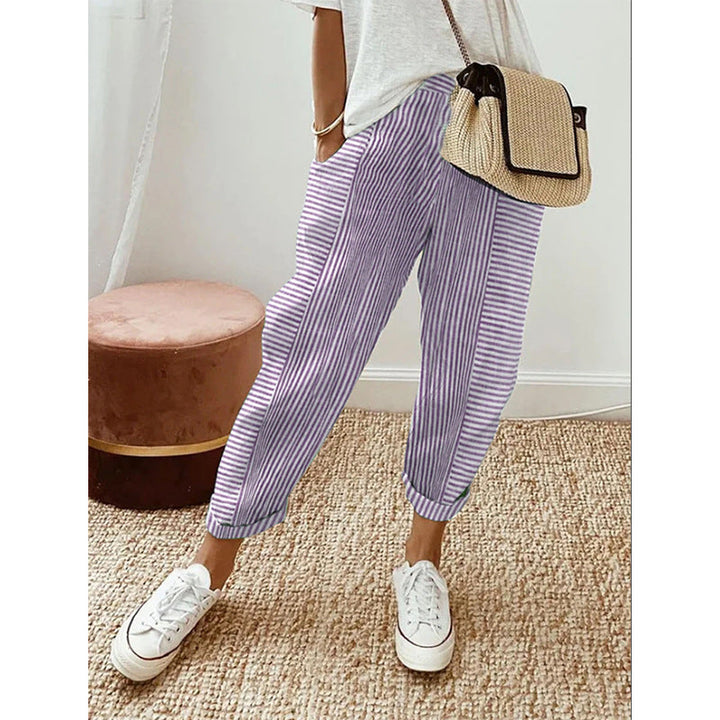 Casual Gestreepte Stitching Pants