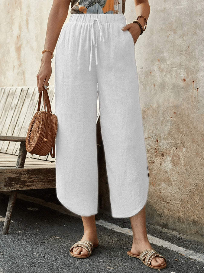 Casual Katoenen Broek met Trekkoord
