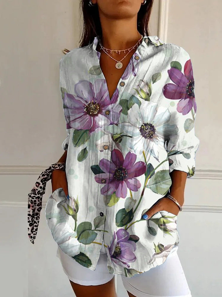 Floral Accent Blouse met Relaxte Vibe