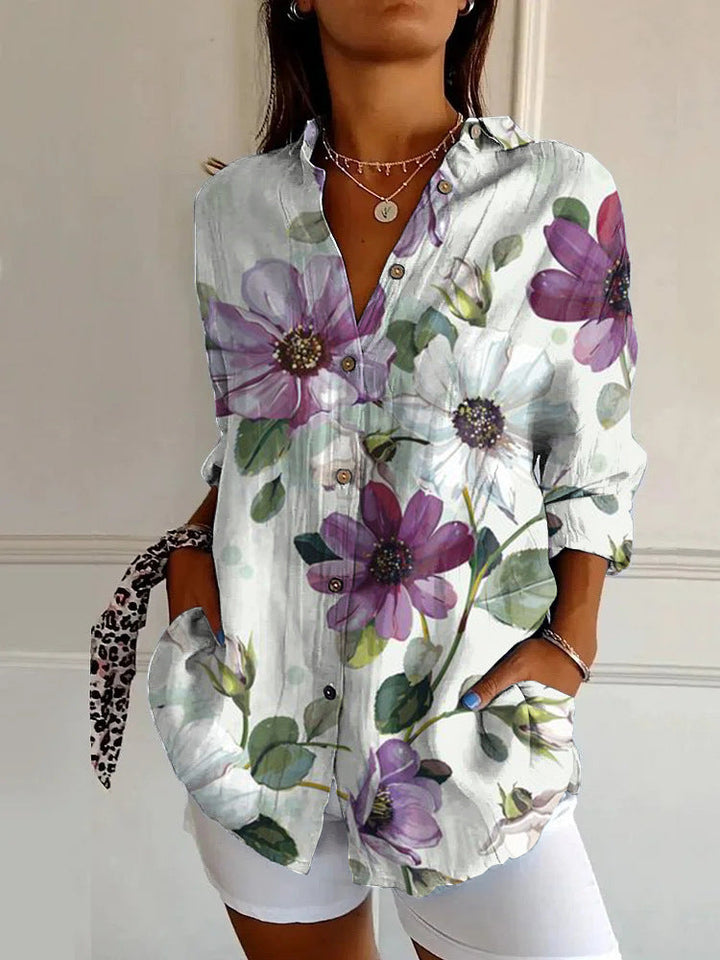 Floral Accent Blouse met Relaxte Vibe