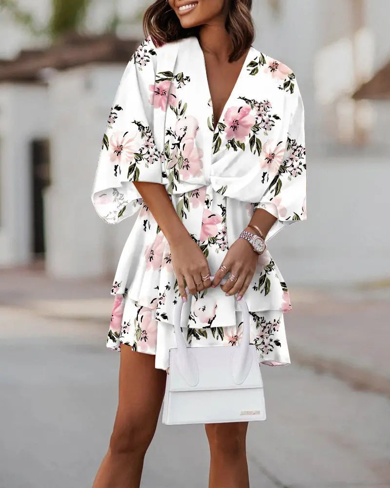 Flowy Batwing Dress met elegante V-hals