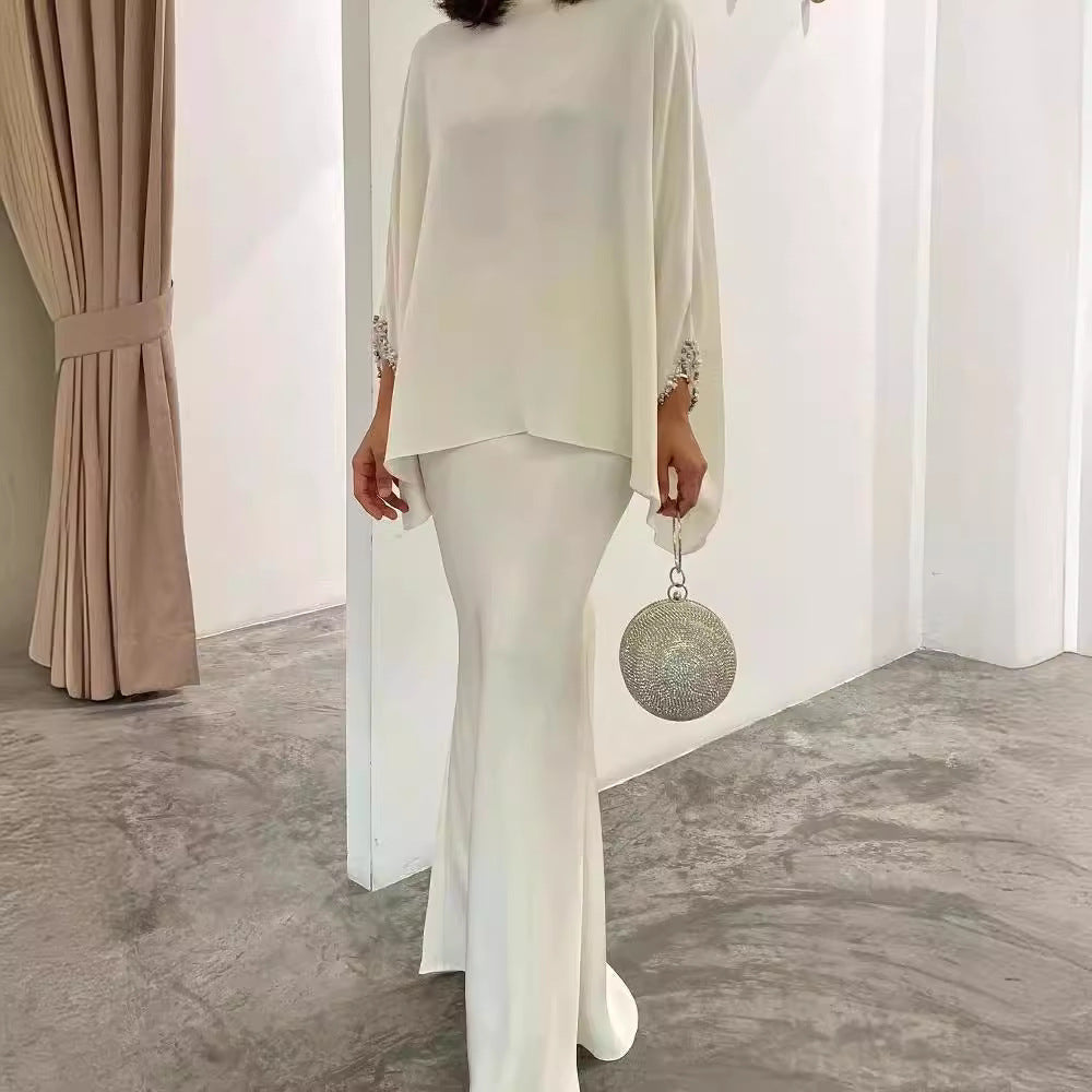 Two-Piece Pearl vloerlange jurk