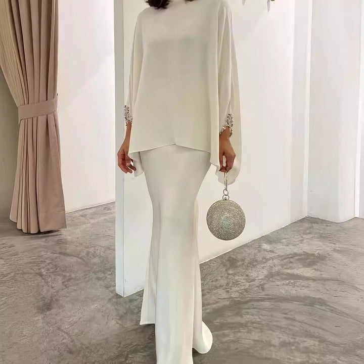 Two-Piece Pearl vloerlange jurk