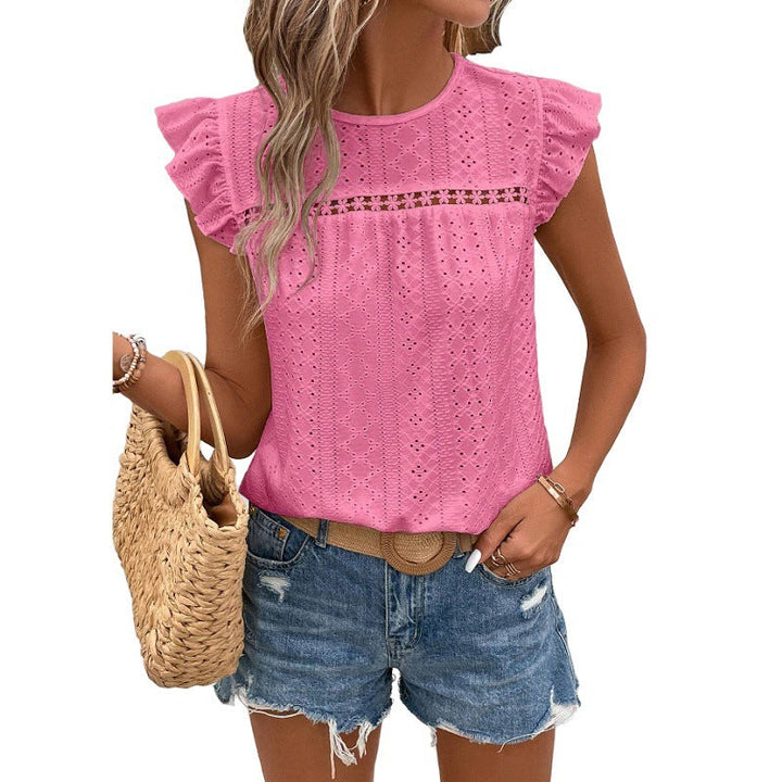 Elegante top met ruchesmouwen