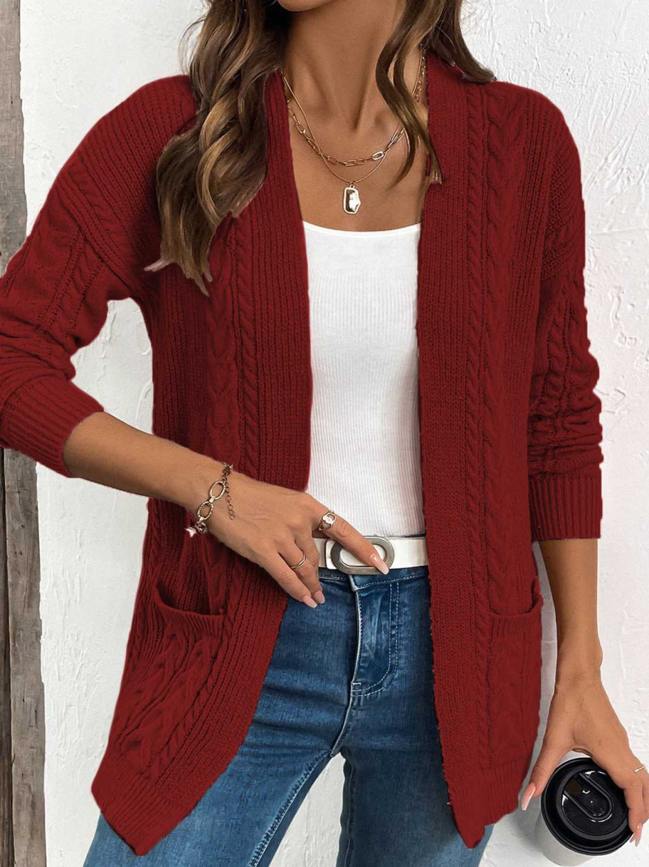 Gebreid long cardigan met knopen voor dames