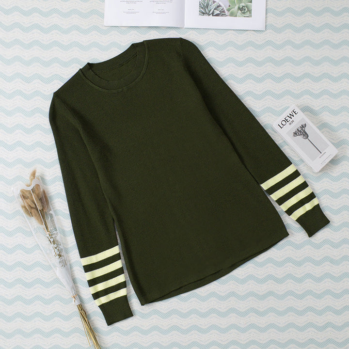 Gebreide trui met strepen en lange mouwen voor dames