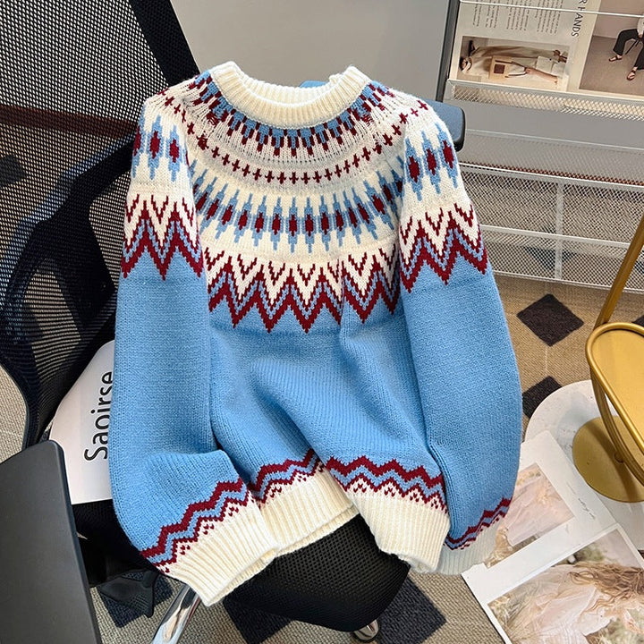 Gebreide pullover trui met Nordic Pattern