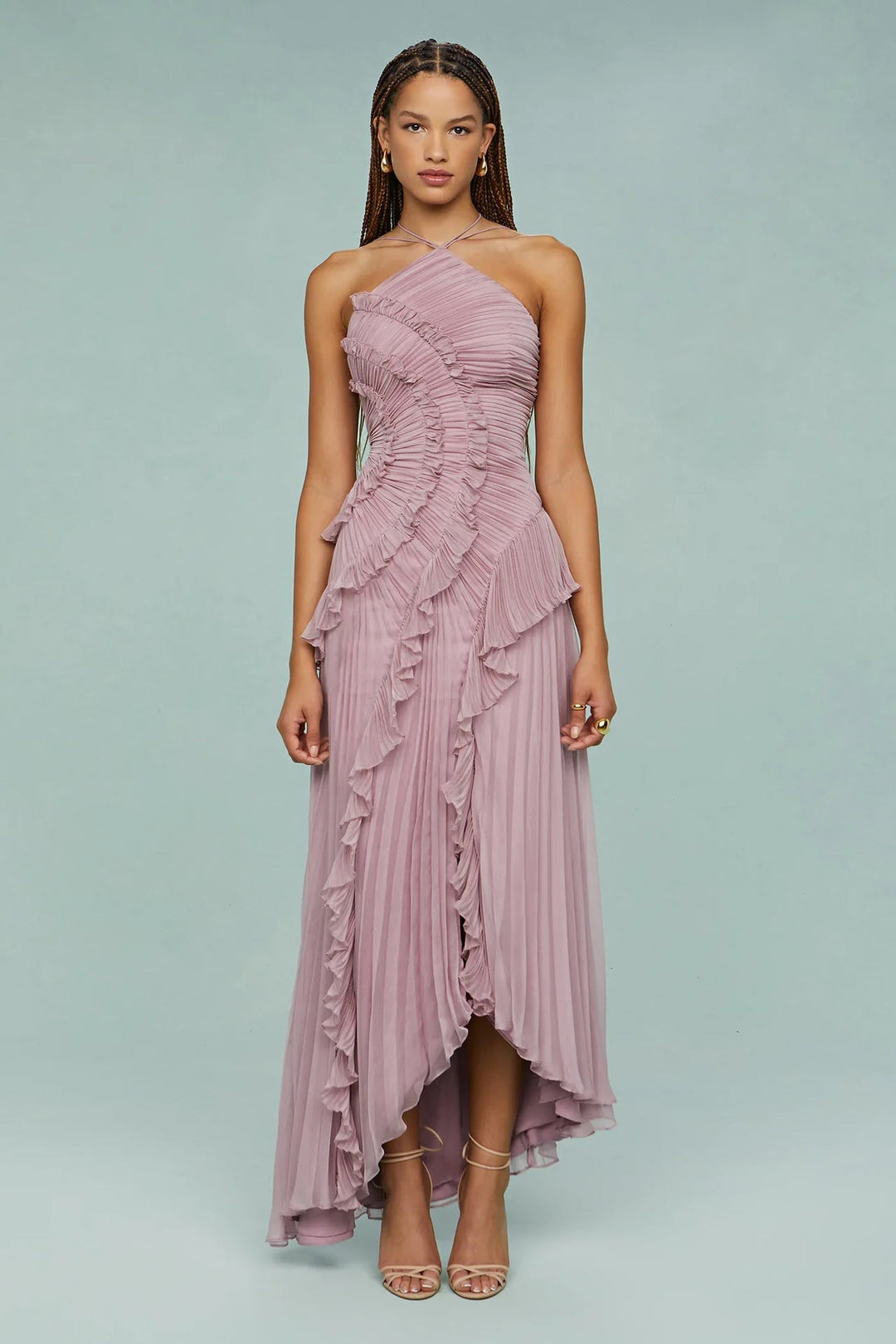 Slimming Pleated Chiffon Dress – Flowy Favoriet voor Coastal Getaways