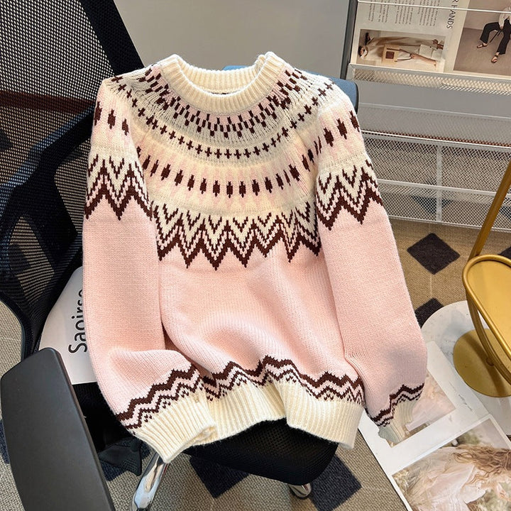 Gebreide pullover trui met Nordic Pattern