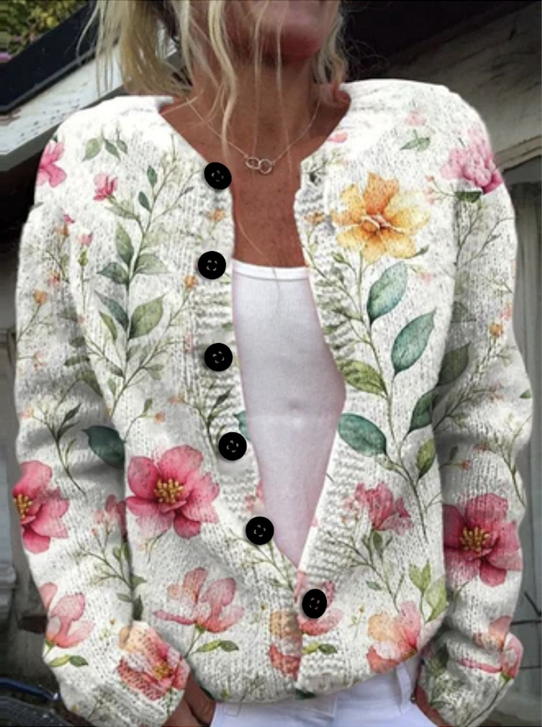 Casual damesvest met digitale print