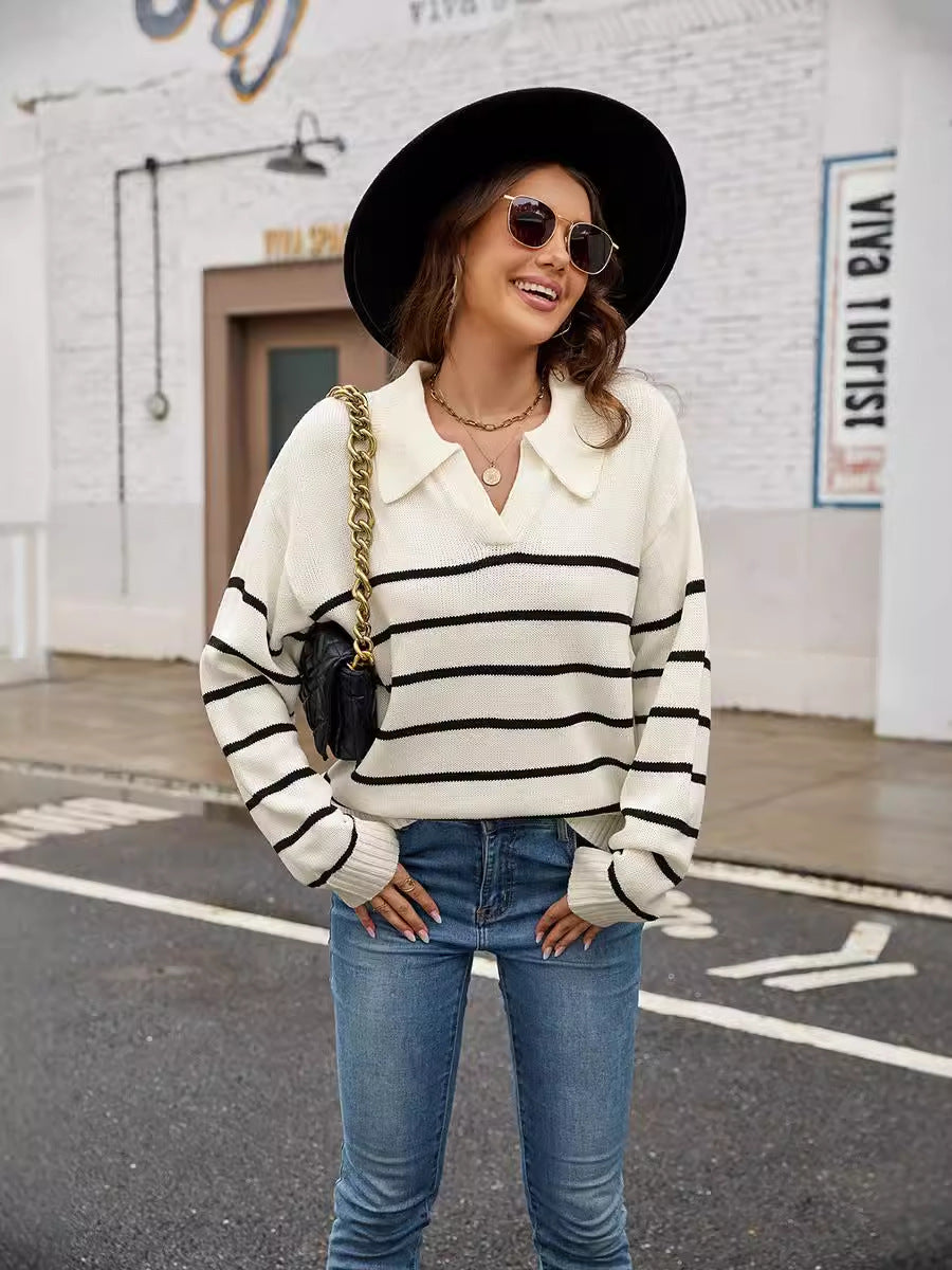 Gestreepte pullover trui voor dames
