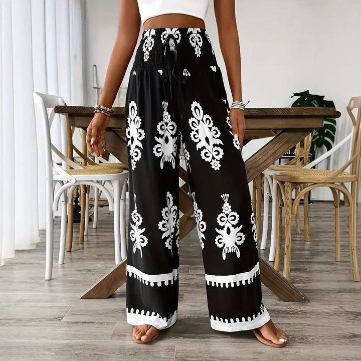 Printed broek met hoge taille