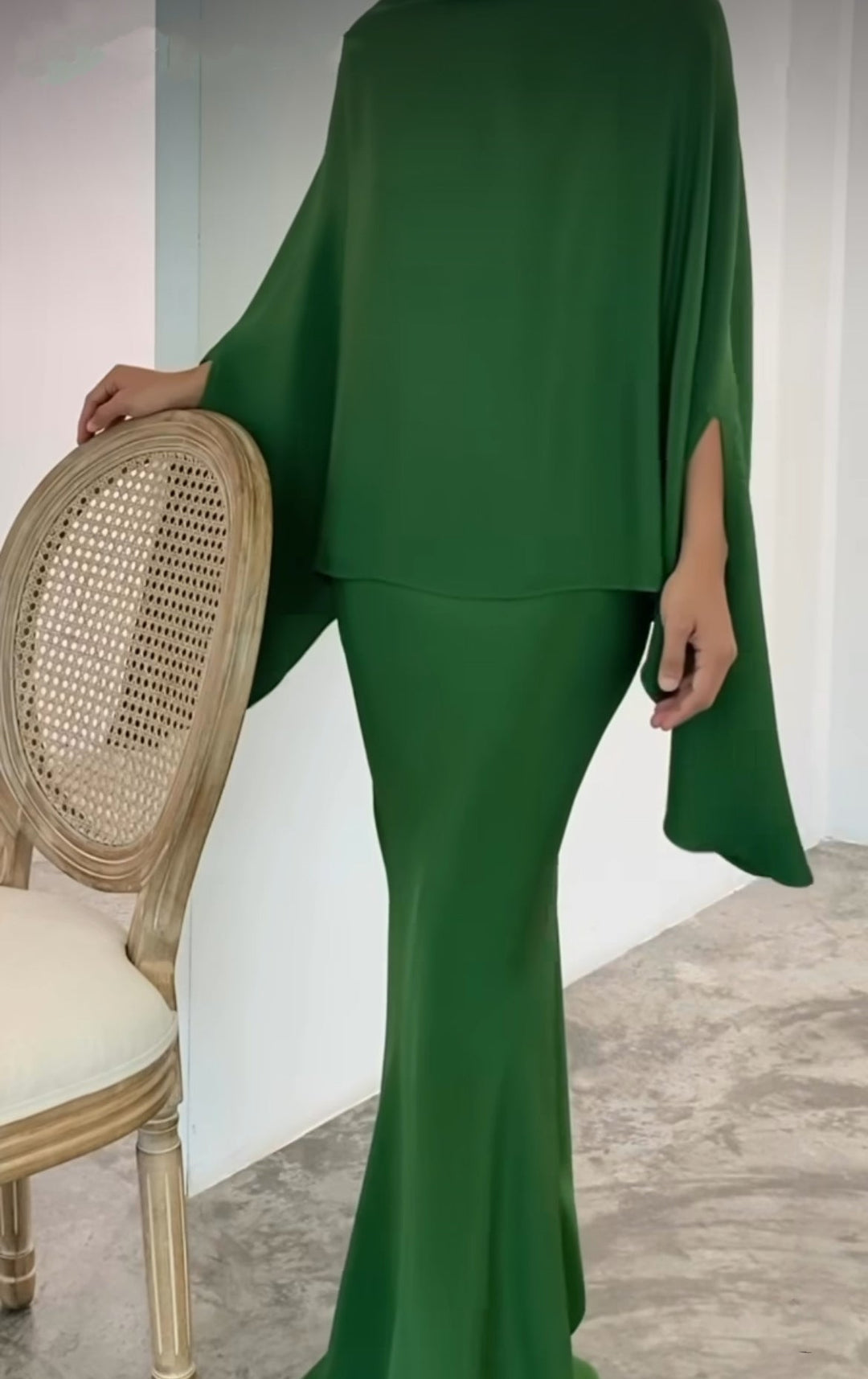 Two-Piece Pearl vloerlange jurk