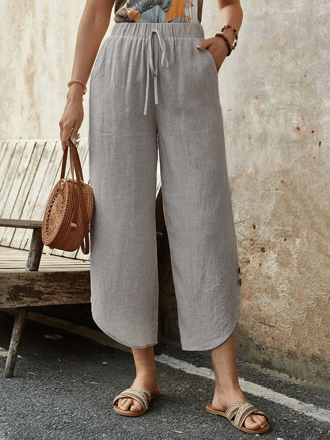 Casual Katoenen Broek met Trekkoord