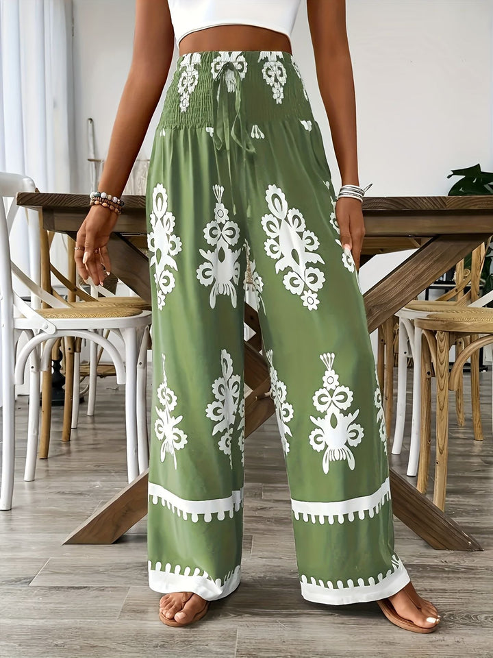Printed broek met hoge taille