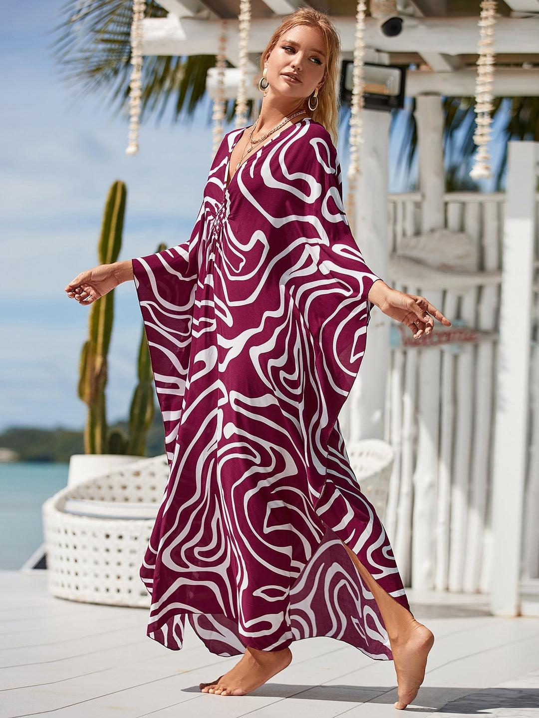 Pale Earth Kaftan Dress met Natural Flow