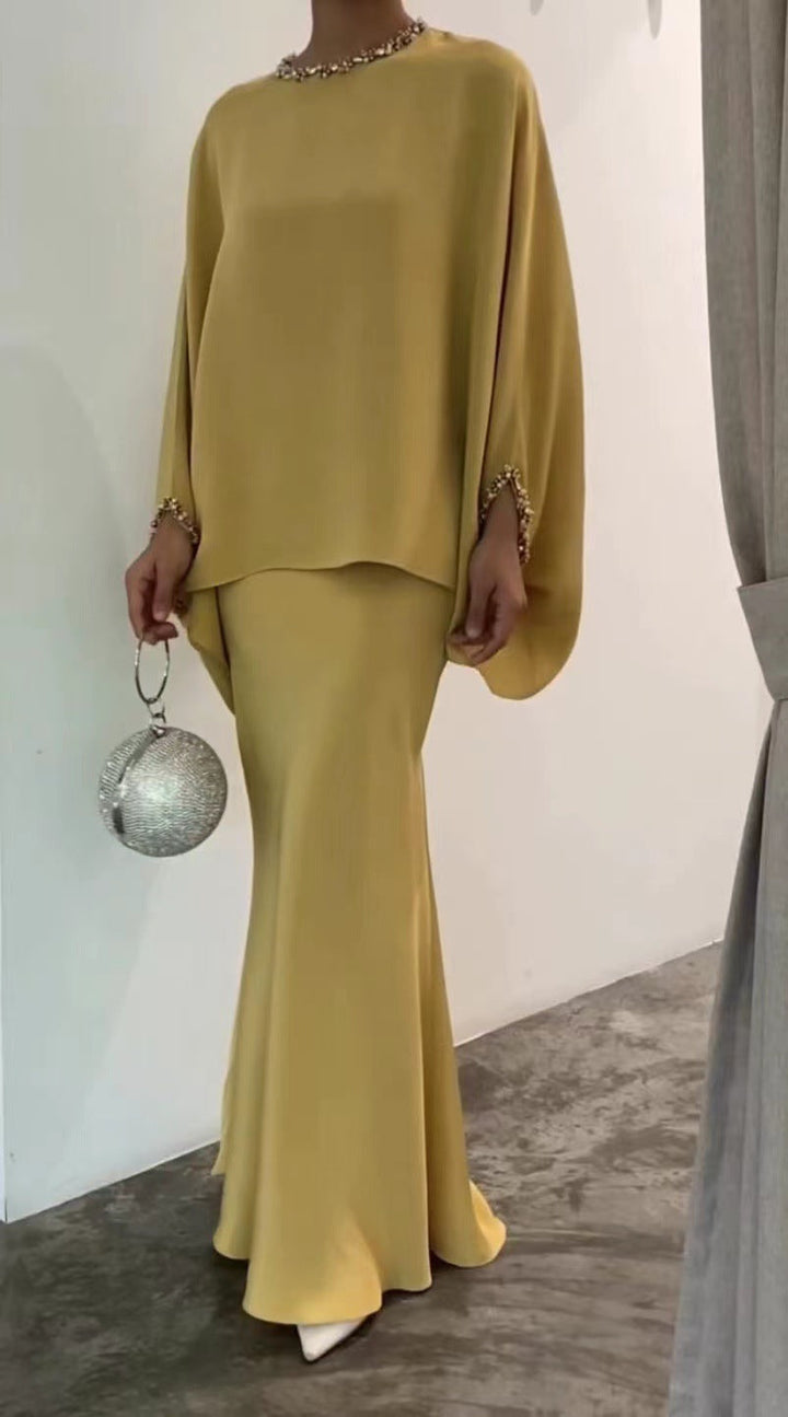 Two-Piece Pearl vloerlange jurk