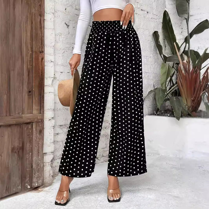 Polka Dot High Waist Wide-Leg Broek