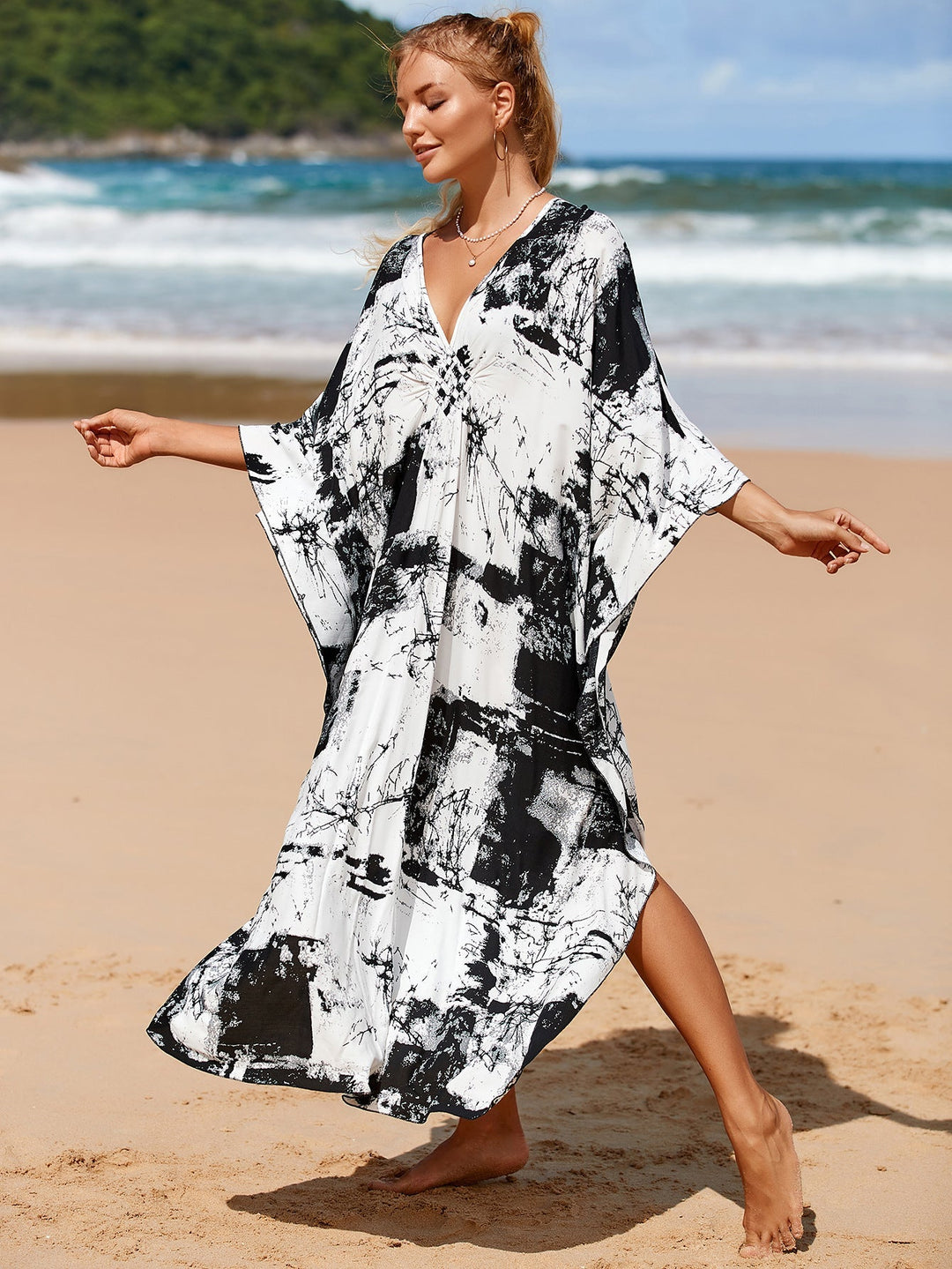 Vrouwelijke Wrap Dress in Whisper Fade Tones