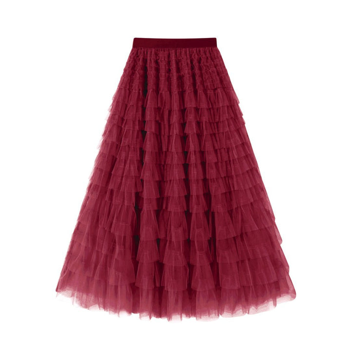 Flowy Gelaagde Mesh Midi Rok