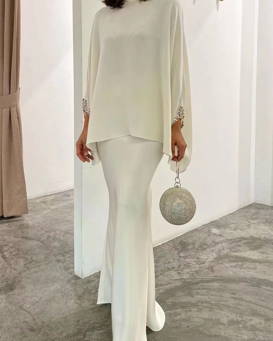 Two-Piece Pearl vloerlange jurk