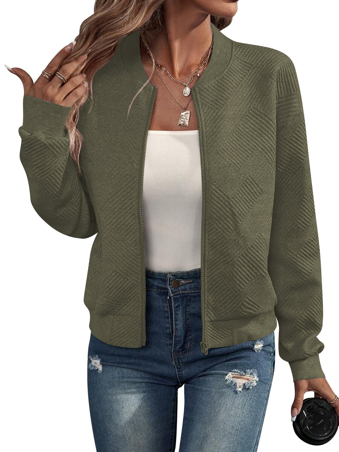 Trendy casual jas voor dames in effen kleur