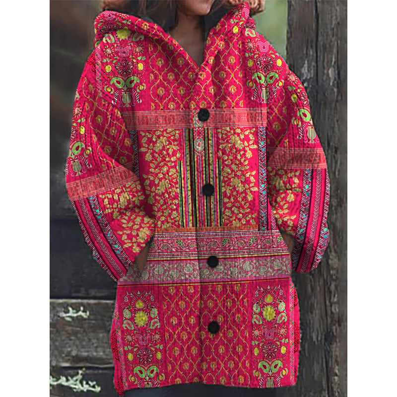 Relaxed Fit Cape Jacket met abstracte print