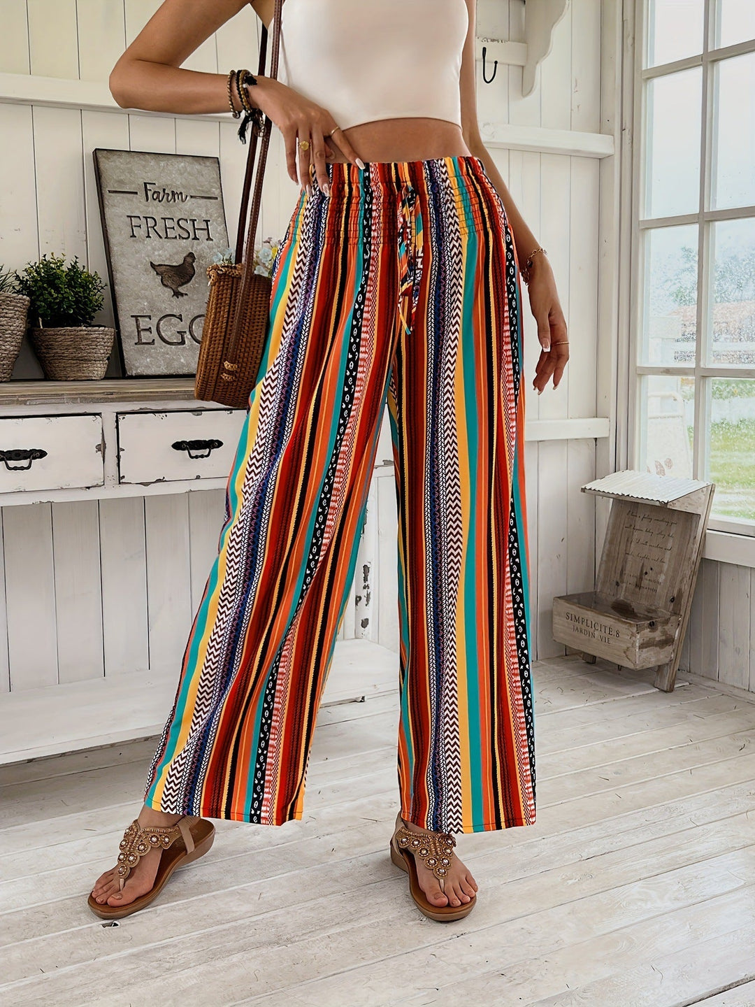 Casual Broek met Streepprint