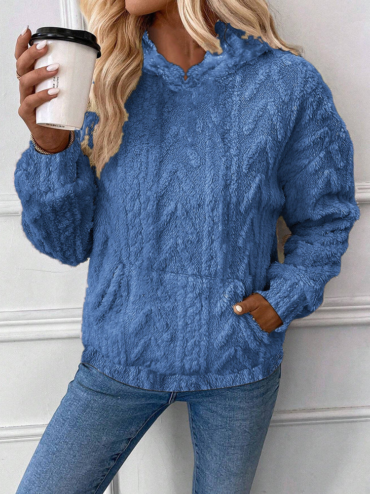 Loose Plush Sweatshirt met capuchon voor dames