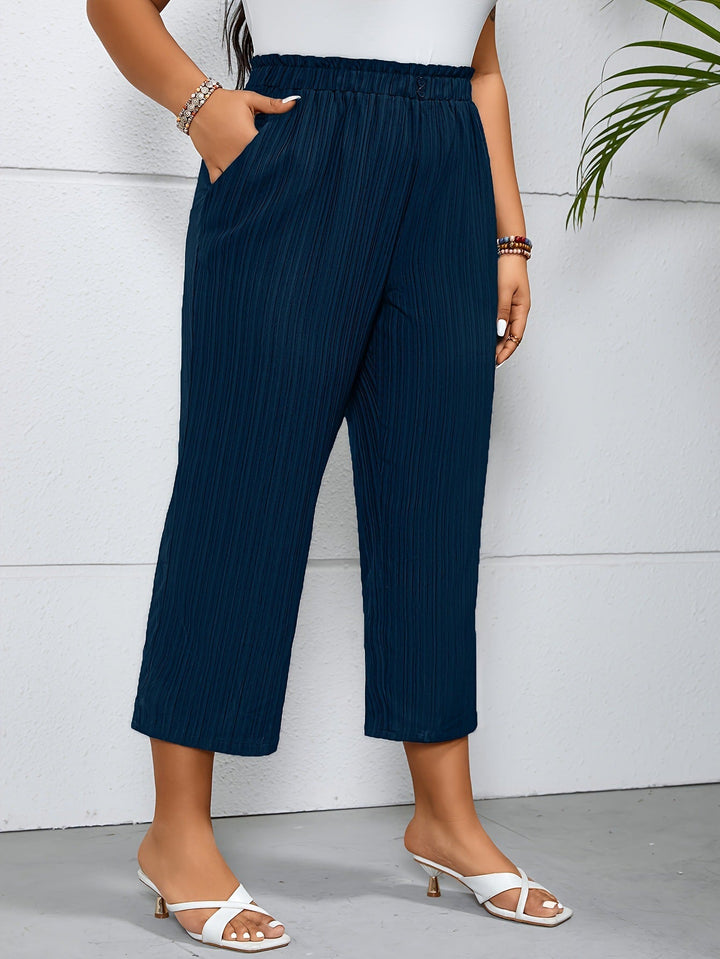 Comfortabele hoge taille gestreepte broek